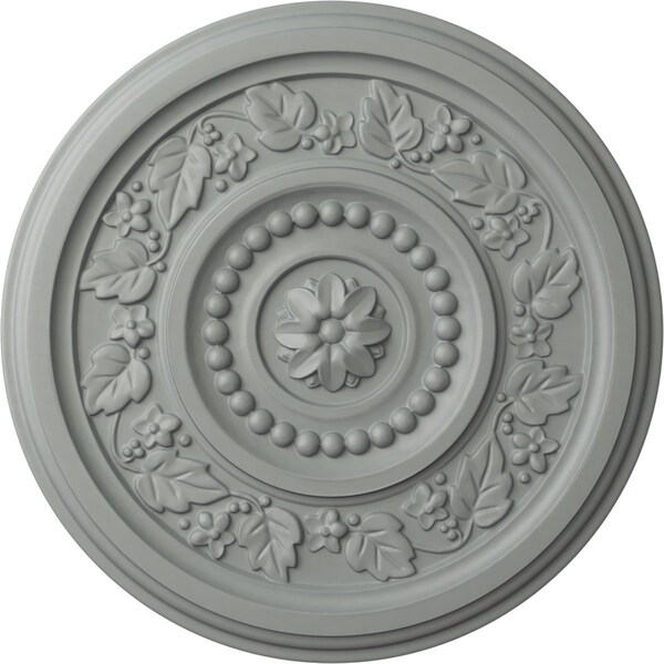 Ekena Millwork Marseille Ceiling Medallion (Fits Canopies up to 4 1/4"), 16 1/8"OD x 5/8"P, Primed White CM16MA - main